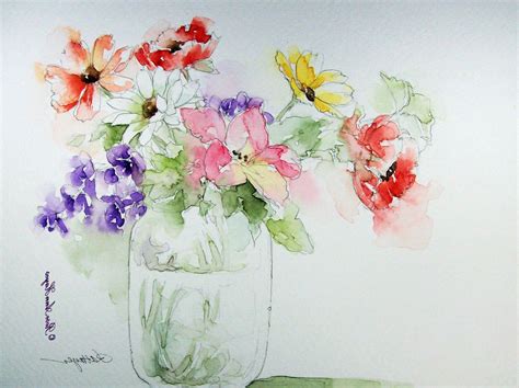 Watercolor Simple Flowers At Getdrawings Free Download