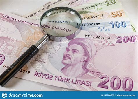 Turkish Lira Banknotes And Coin In Circulaton Stock Photo Image Of