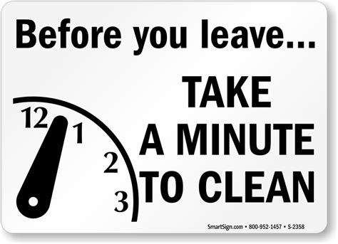 Before You Leave Clean Signs Housekeeping Clean Signs Labels Sku S