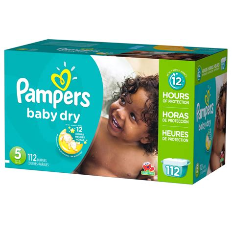 Pampers Baby Dry Giant Pack 112 Count Diapers Size 5 Disposable