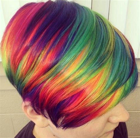 Short Rainbow Hair Short Rainbow Hair Rainbow Hair Color Rainbow Hair