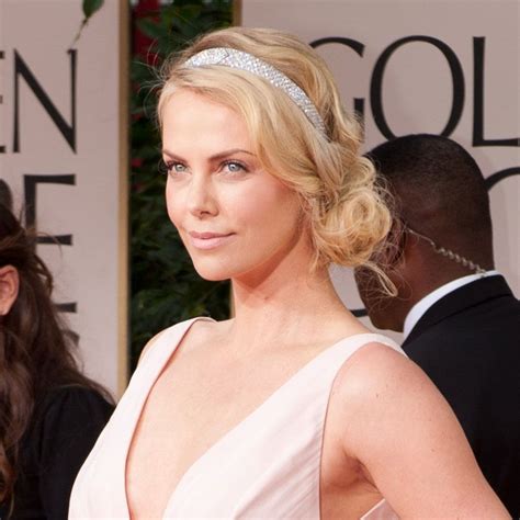 Charlize Theron At The 2012 Golden Globes Headband Hairstyles Celebrity Hair Stylist Updo