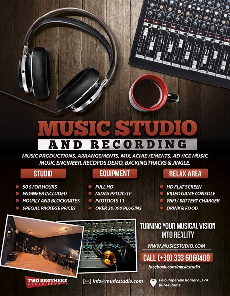 Music Recording Studio 2 Flyer Poster By Giunina On Deviantart