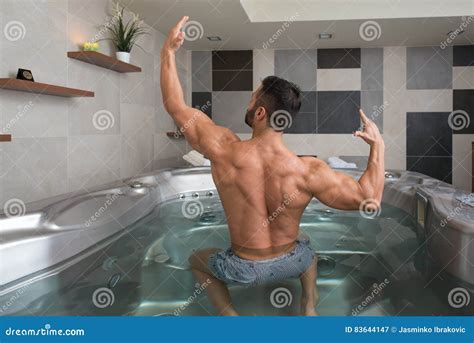 Flexing Muscles In Hot Tube Jacuzzi Stock Image Image Of Jets Resort