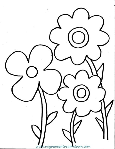 Spring Flowers Coloring Page For Kids Free Printable No You Need