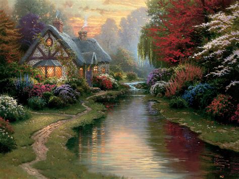 Thomas Kinkade Painting 2K wallpaper download