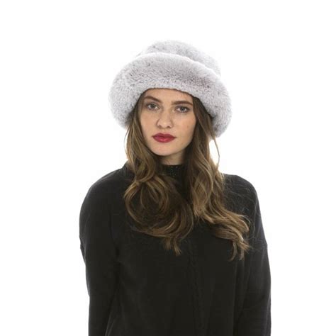 Grey Luxury Faux Fur Hat Brandalley