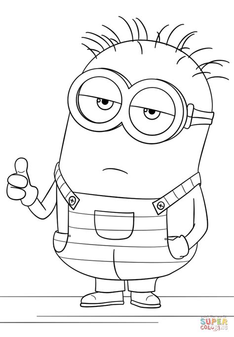Minion From Despicable Me 3 Coloring Page Free Printable Coloring Pages