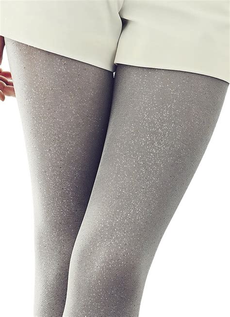 Womens 100 Denier Satin Gloss Opaque Silver Tights Sexy Shiny Sparkle