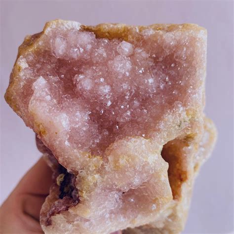 Large 11kg Rare Pink Amethyst Geode Slice On Stand Great For Soul