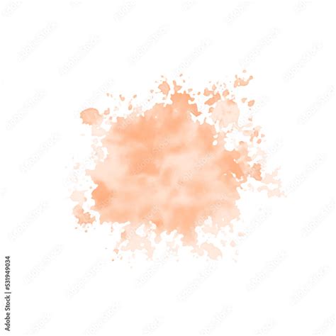 Peach Watercolor Splash On White Background Vector Brown Watercolour