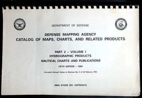 Defense Mapping Agency Catalog Of Maps Charts And Related Products