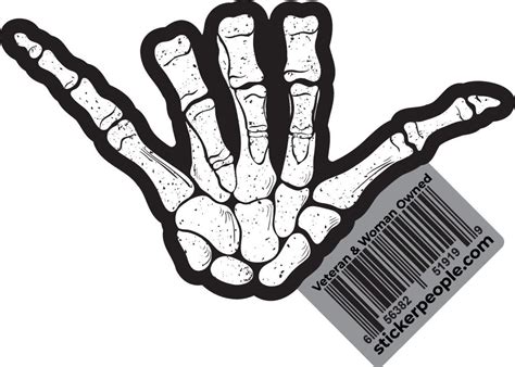 Hang Loose Skeleton Hand Sticker People