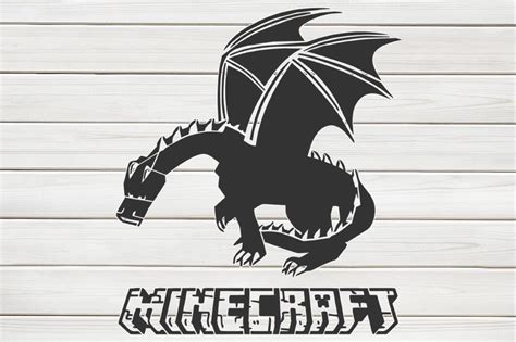 Minecraft Ender Dragon Stencil Template Design Print Digital Download