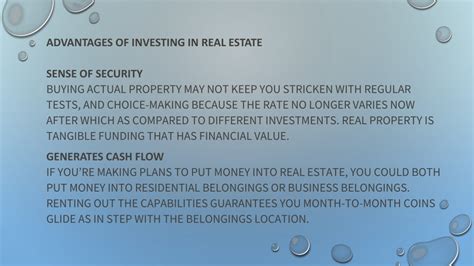 Ppt Advantages And Disadvantages Of Investing In Real Estate By Homan