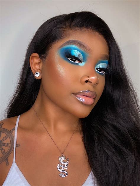Pin By Lena On Black Girl Makeup In 2020 Blue Eyeshadow Makeup Cute