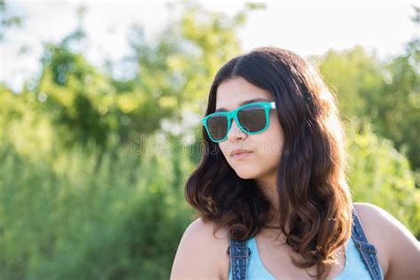 Portrait Of Beautiful Teen Girl In Sunglasses Stock Image Image Of Country Eyeglasses 78012711