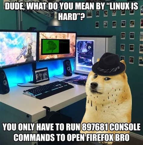 Le Cringe Neckbeardo Explaining Linux Ironic Doge Memes Know Your Meme