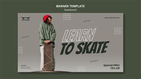Free Psd Skateboard Lesson Horizontal Banner Template
