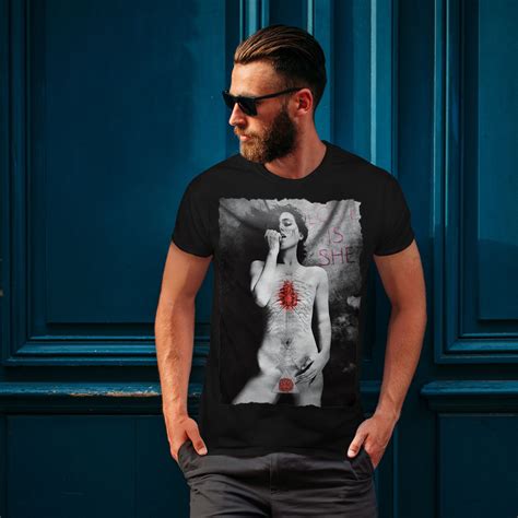 Wellcoda Girl Nude Love She Sexy Mens T Shirt Naked Graphic Design