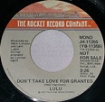 Lulu – Don't Take Love For Granted (1978, Vinyl) - Discogs