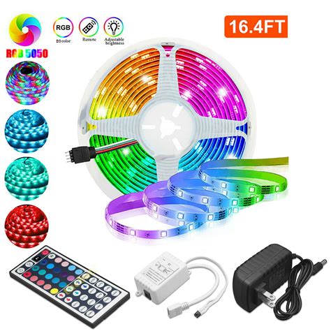 16ft 32ft 5050 Smd Rgb Led Strip Light Kits Remote Power Room Party