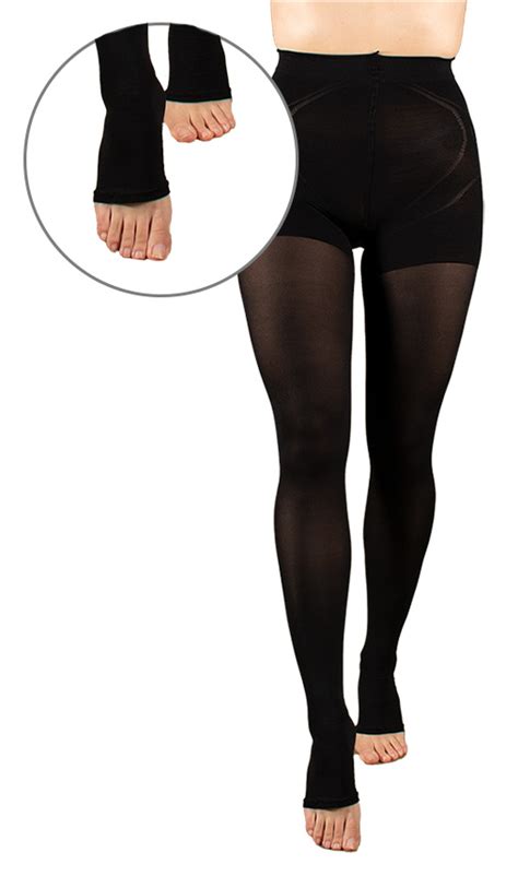 compression tights kl 2 at black open toe 140 d