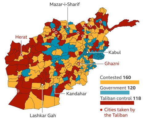 Mapping The Advance Of The Taliban In Afghanistan Bbc News