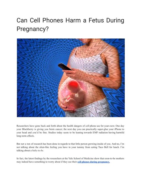 Ppt Can Cell Phones Harm A Fetus During Pregnancy Powerpoint