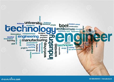 Engineer Word Cloud Concept On Grey Background Stock Illustration