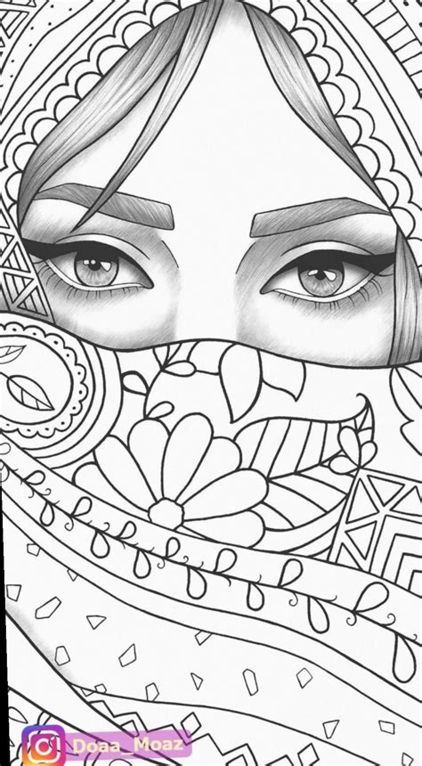 Looking for super cute easter coloring pages? Girl In Hijab Easy Coloring Pages - Coloring Pages Ideas