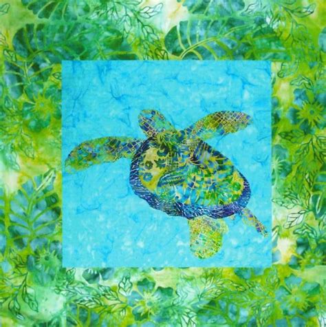 Tropical Sea Turtle Quilt Pattern Honu Hawaiian Applique Paper Copy