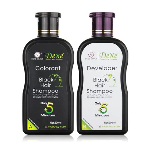 Dexe Black Hair Shampoo 5 Mins Dye Hair Into Black Herb Natural Faster
