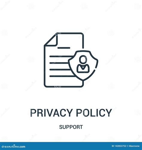 Privacy Policy Icon Vector From Support Collection Thin Line Privacy
