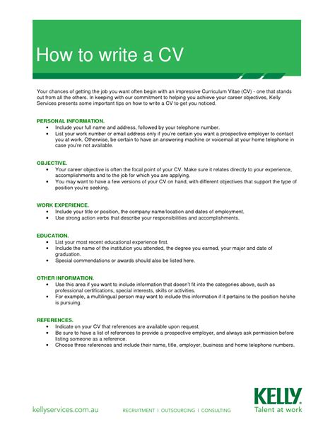 Don't forget to tailor each application you submit to the opportunity you are applying for, using the job description to customise the content. How to write a CV? - Fotolip
