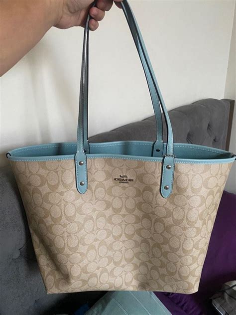 Coach Reversible City Tote Bag In Signature Canvass With Removable