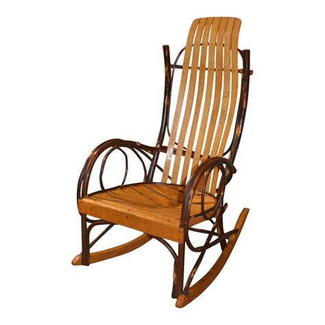 Bentwood Style Hickory And Oak Rocking Chair Chairish