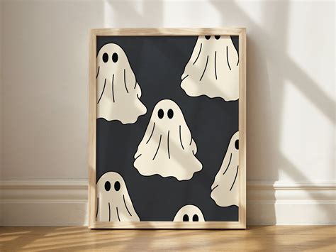 Ghost Print Halloween Wall Decor Printable Ghost Art Cute Ghost Art