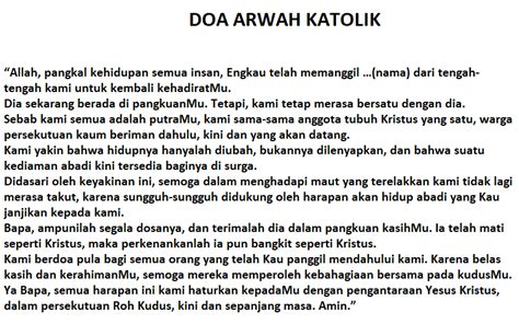 Doa Arwah Katolik Untuk Orang Yang Sudah Meninggal Dunia Lengkap