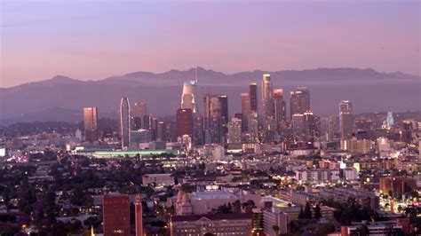 Skyline Of Los Angeles With Mountains In The Background California