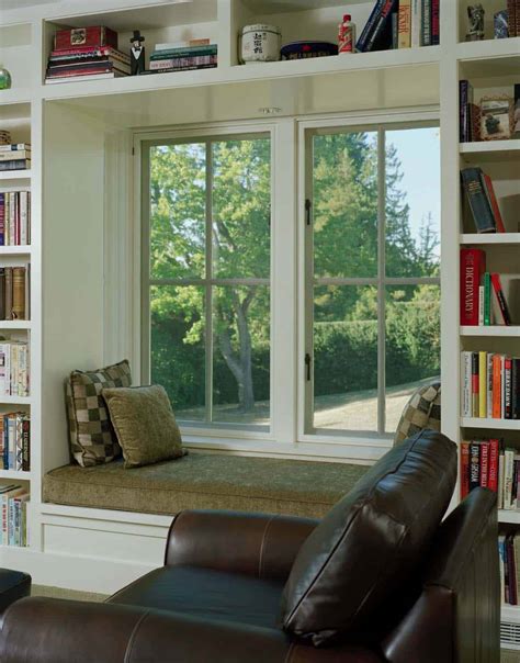 36 Fabulous Home Libraries Showcasing Window Seats