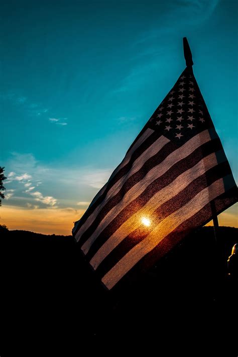 American Flag Sunset Wallpaper