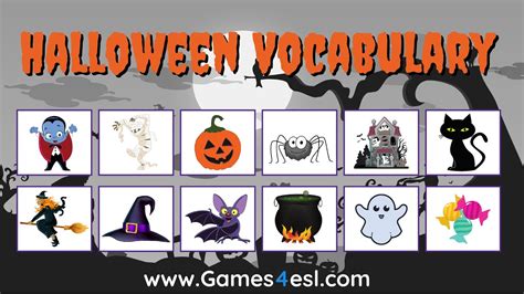 Halloween Vocabulary For Kids Youtube