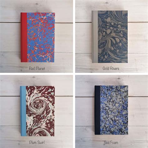 Handmade Marbled Notebooks Barbara Hubert Hand Bookbindery