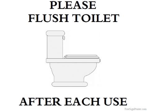 Funny Flush Toilet Sign