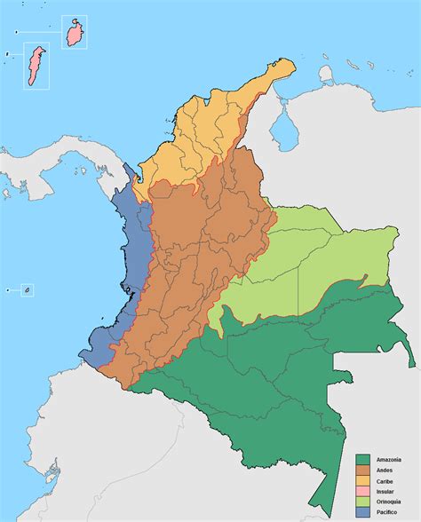 Regiones Naturales De Colombia Mapa