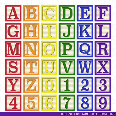 Rainbow Alphabet Blocks Clipart Alphabet Clip Art Abc Etsy Alphabet