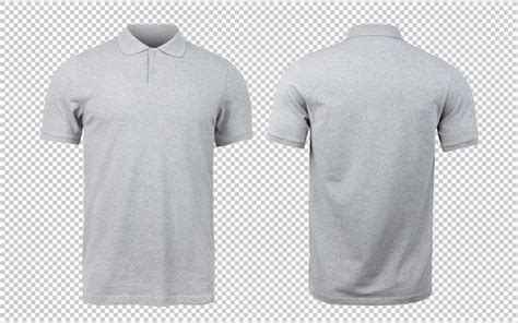 Premium Psd Grey Polo Mockup Front And Back