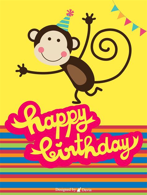 Cute Monkey Newly Added Birthday Cards Birthday And Greeting Cards By