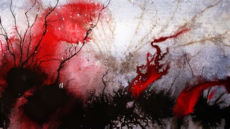 Fond Décran La Peinture Abstrait Rouge Ciel Ouvrages Dart